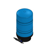 Blue cylindrical buffer tank assembly with black base and valve, Everpure BTA-16