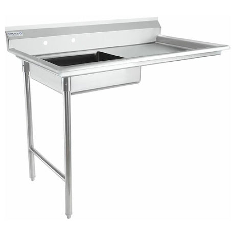 Stainless steel Empura EUDT48L Soiled Dishtable featuring sink basin and drainboard