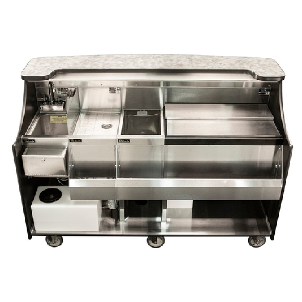 Perlick MOBS-66TS-S - Mobile Bar, With Hand Sink, 66" Total Bartending Width