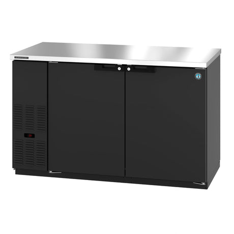 Black Hoshizaki BB59 Bar Cooler featuring stainless steel top and dual doors