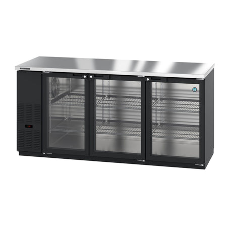 Hoshizaki BB80-G Bar Cooler with Three Glass Doors and Stainless Steel Top