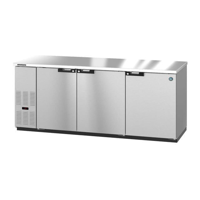 Stainless steel Hoshizaki BB80-S bar cooler with three refrigerated doors