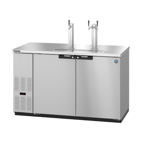 Stainless steel Hoshizaki DD59-S draft beer cooler with dual tap towers for efficient service