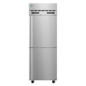 Stainless steel commercial dual temp refrigerator on wheels from Hoshizaki Steelheart Series