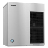 Stainless steel Hoshizaki F-2001MRJ-C ice maker with black ventilation panel, cubelet style