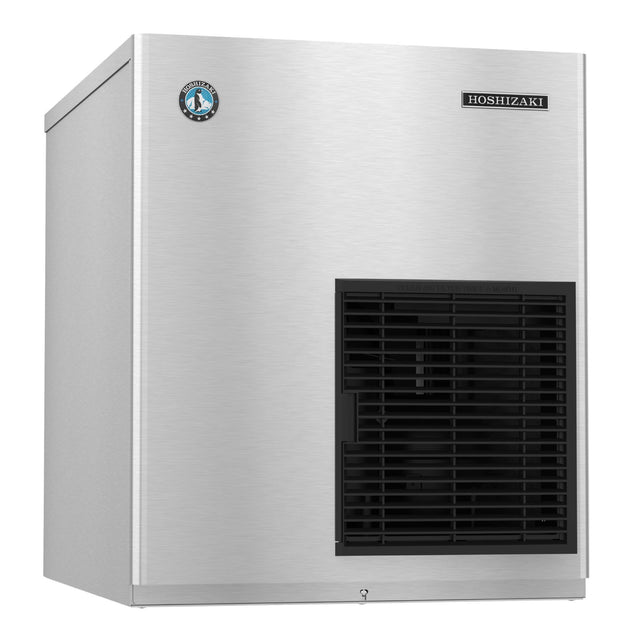 Stainless steel Hoshizaki F-801MWJ Ice Maker with black ventilation panel