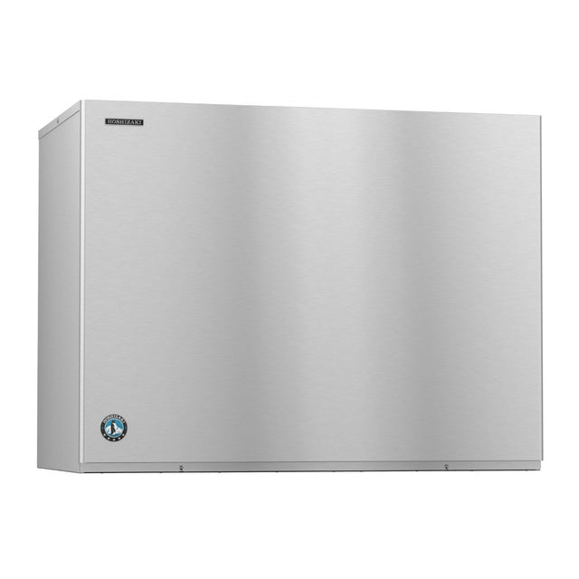 Stainless steel commercial ice maker Hoshizaki KM-2600SWJ3 in cube style mounted on wall