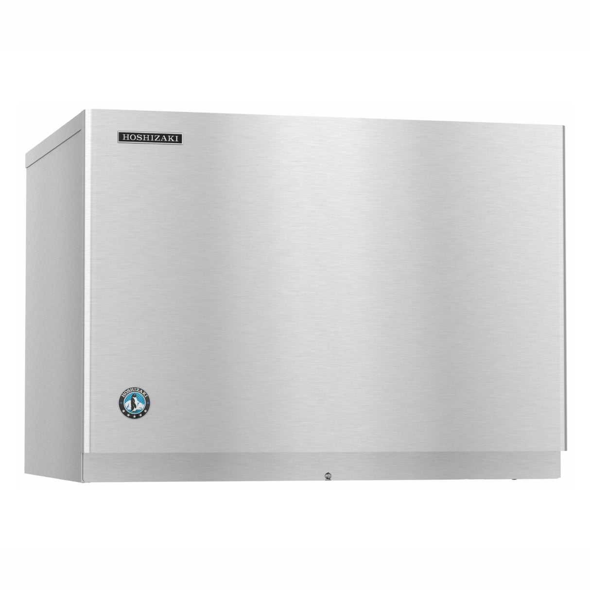 Stainless steel Hoshizaki KMD-460MWJ ice maker featuring a minimalist cube style design