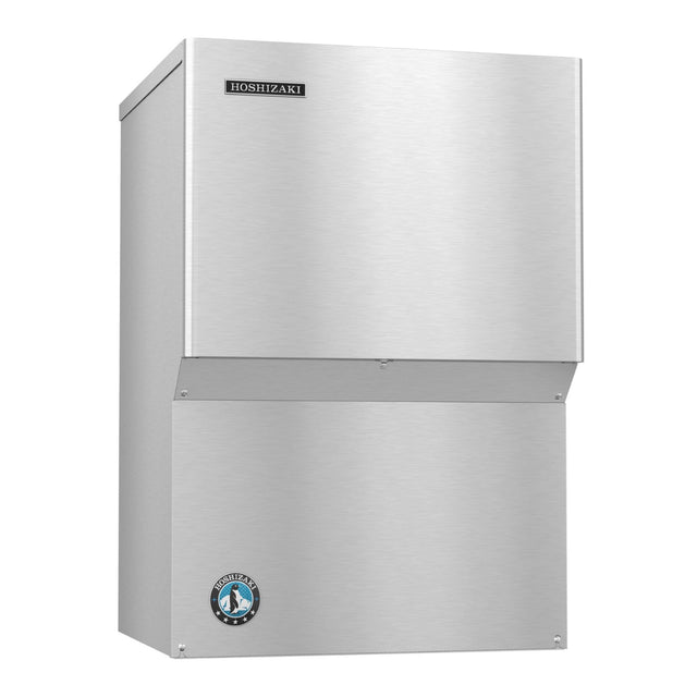 Hoshizaki KMS-1122MLJ Serenity Ice Maker featuring a boxy, two-tiered stainless steel design