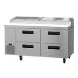 Stainless Steel commercial pizza prep table with drawers from Hoshizaki Steelheart Series Pizza