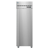 Stainless steel commercial upright Hoshizaki Steelheart Series Refrigerator on wheels