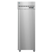 Stainless steel commercial upright Hoshizaki Steelheart Series Refrigerator on wheels