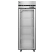 Stainless steel Hoshizaki Steelheart Series Refrigerator with glass door and adjustable shelves