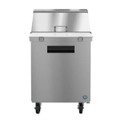 Stainless steel commercial refrigerated sandwich prep station on wheels by Hoshizaki Steelheart Series Mega