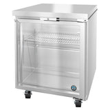 Stainless steel Steelheart Series Undercounter Refrigerator with glass door and wheels