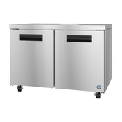 Stainless steel Hoshizaki UR48A Steelheart Series Undercounter Refrigerator on wheels