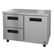 Stainless steel Hoshizaki Steelheart Series Undercounter Refrigerator with drawers and door