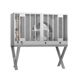Window-mounted air conditioning unit with X-shaped support brackets for Hoshizaki URC-9F remote condenser