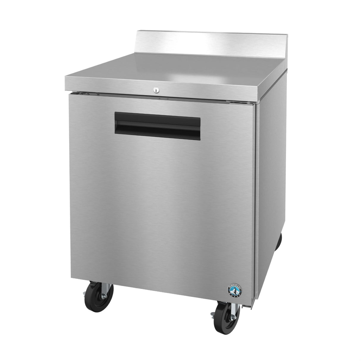 Stainless steel commercial worktop refrigerator on wheels from Hoshizaki Steelheart Series