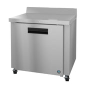 Stainless steel commercial worktop refrigerator on wheels from Hoshizaki Steelheart Series