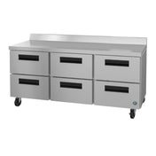 Stainless steel commercial worktable with six drawers and casters for Steelheart Series Worktop