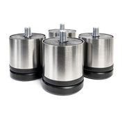 Set of four stainless steel undercounter legs with black rubber bases for UCG130GA