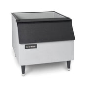 Ice-O-Matic B25PP Ice Bin with black lid and white base, 242 lb storage capacity