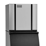 Stainless steel Ice-O-Matic CIM0320FA Modular Cube Ice Maker with dark storage bin base