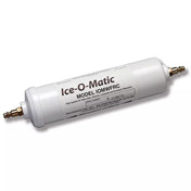 White Ice-O-Matic water filter replacement cartridge with brass fittings for older systems