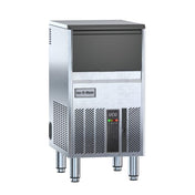 Stainless steel Ice-O-Matic UCG060A Cube Ice Maker featuring ventilation slots and adjustable legs