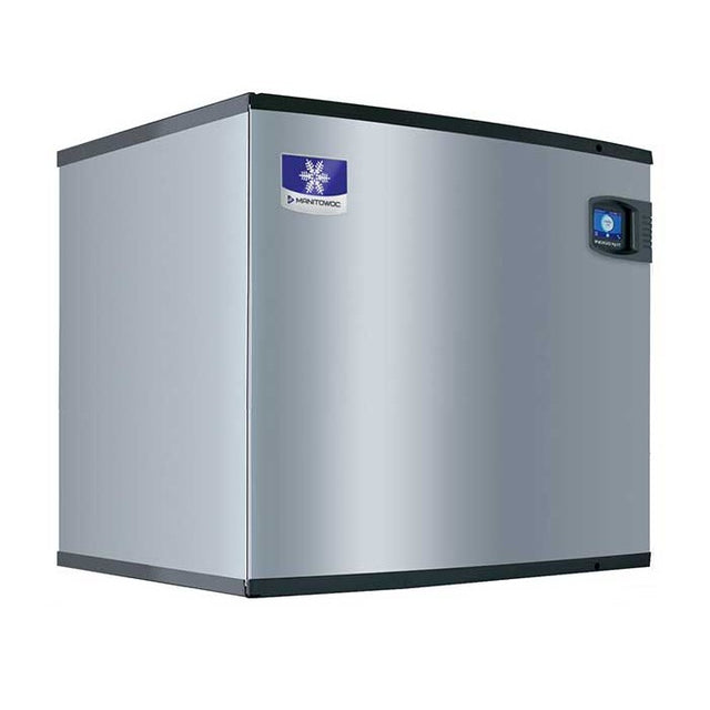 Stainless steel Manitowoc IYF1400C QuietQube Ice Maker with blue snowflake logo