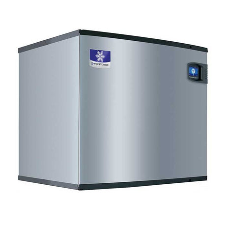 Stainless steel Manitowoc IYF1800C QuietQube Ice Maker with blue snowflake logo