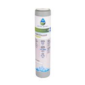 White cylindrical water filter cartridge with blue and green labeling for Manitowoc K00493