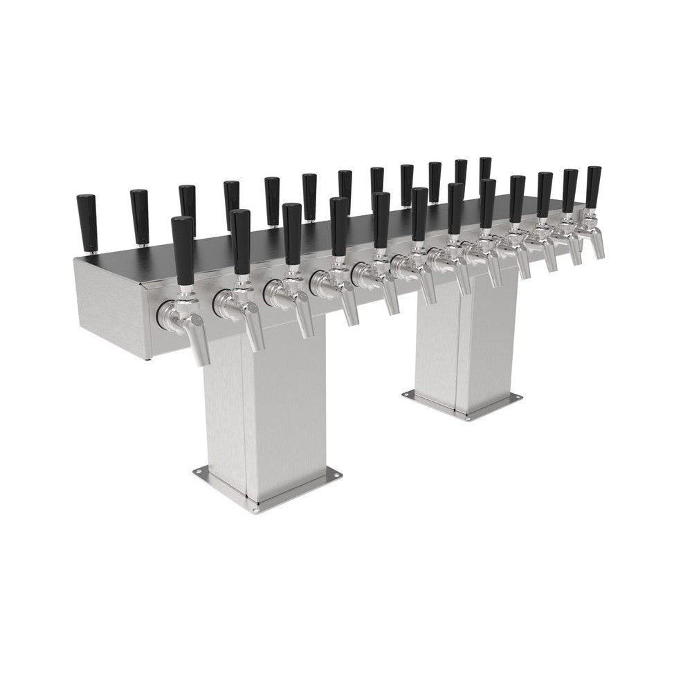 Perlick 4006-12BX12B Back-to-Back Bridge Tee Draft Beer Tower Countertop 35-7/8"W X 12-15/16"H