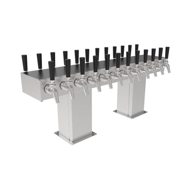 Perlick 4006-12BX12B Back-to-Back Bridge Tee Draft Beer Tower Countertop 35-7/8"W X 12-15/16"H