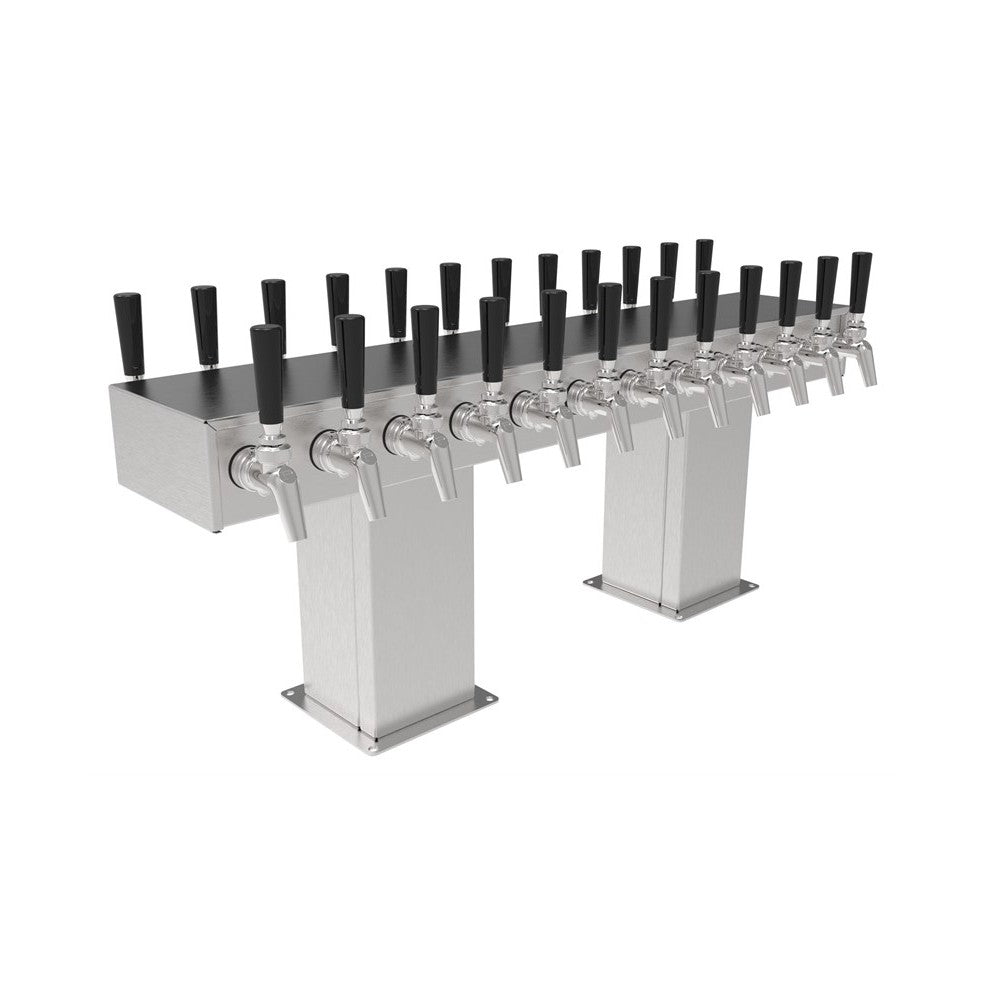 Perlick 4006-16BX16B Back-to-Back Bridge Tee Draft Beer Tower Countertop 47-13/16"W X 12-15/16"H