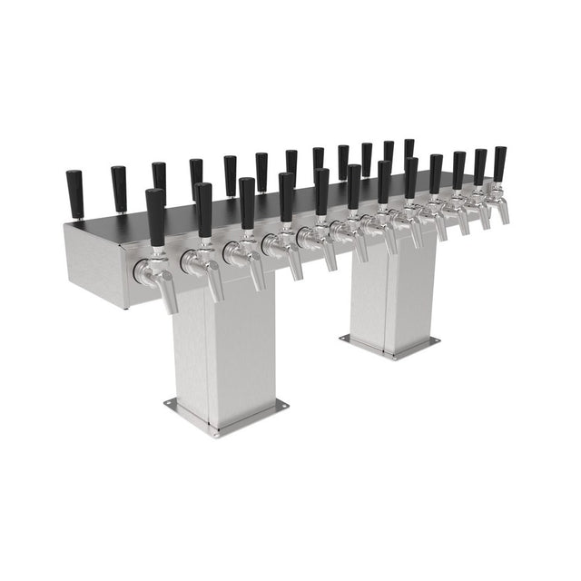 Perlick 4006-16BX16B Back-to-Back Bridge Tee Draft Beer Tower Countertop 47-13/16"W X 12-15/16"H