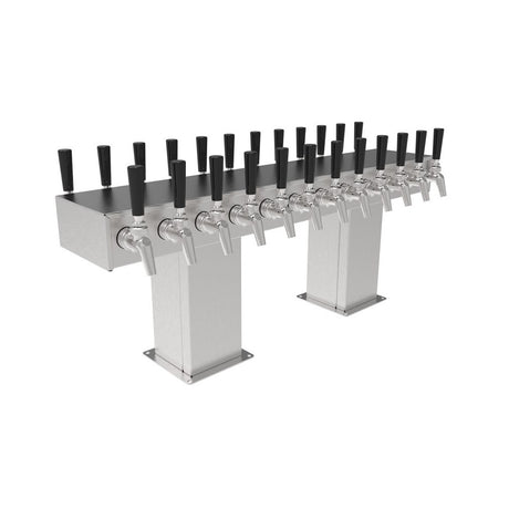 Perlick 4006-18BX18BPC Back-to-Back Bridge Tee Draft Beer Tower Countertop 55-3/4"W X 12-15/16"H