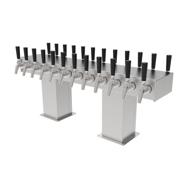 Perlick B2BT16PC Back-to-Back Bridge Tee Draft Beer Tower Accommodates (16) Faucets On Each Side (faucets Sold Separately)