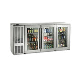 Perlick BBSN72 Narrow Door Refrigerated Back Bar Cabinet Three-section 72"W