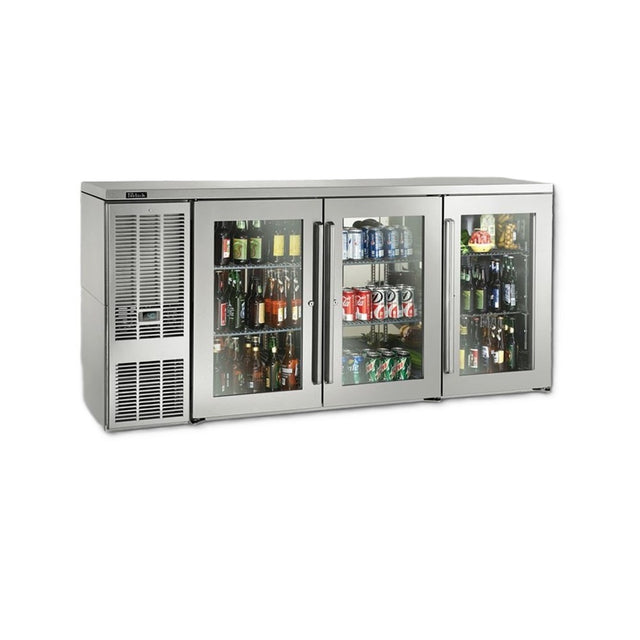 Perlick BBSN72 Narrow Door Refrigerated Back Bar Cabinet Three-section 72"W