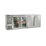 Perlick BBSN92 Narrow Door Refrigerated Back Bar Cabinet Four-section 92"W