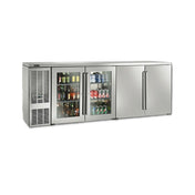 Perlick BBSN92 Narrow Door Refrigerated Back Bar Cabinet Four-section 92"W
