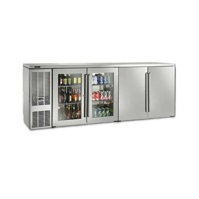 Perlick BBSN92 Narrow Door Refrigerated Back Bar Cabinet Four-section 92"W