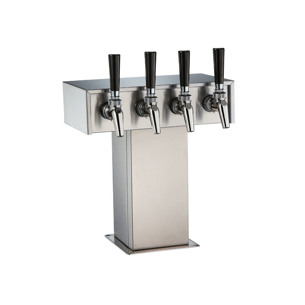 Perlick EA2110-4BPC Tee Tower (4) Faucets Beer Air Cooled