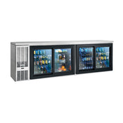 Perlick SDBS108 Sliding Door Refrigerated Back Bar Cabinet Four-section 108"W