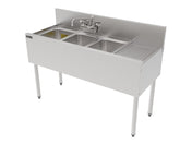 Perlick TS48M3-DBR TS Series Underbar Multi-tank Sink Unit Three 18 Gauge Stainless Steel Compartment