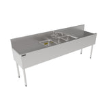 Perlick TS84M4-DB TS Series Underbar Multi-tank Sink Unit Four 18 Gauge Stainless Steel Compartment