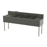 Perlick TSD44C TSD Series Underbar Sink Unit Four Compartment 48"W X 24"D