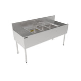 Perlick TSF60M3-DB TSF Series Underbar Multi-tank Sink Unit Three 18 Gauge Stainless Steel Compartment